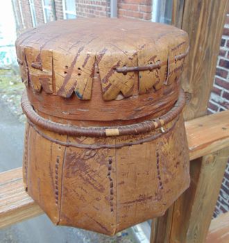 antique Chippewa Indian birch bark basket